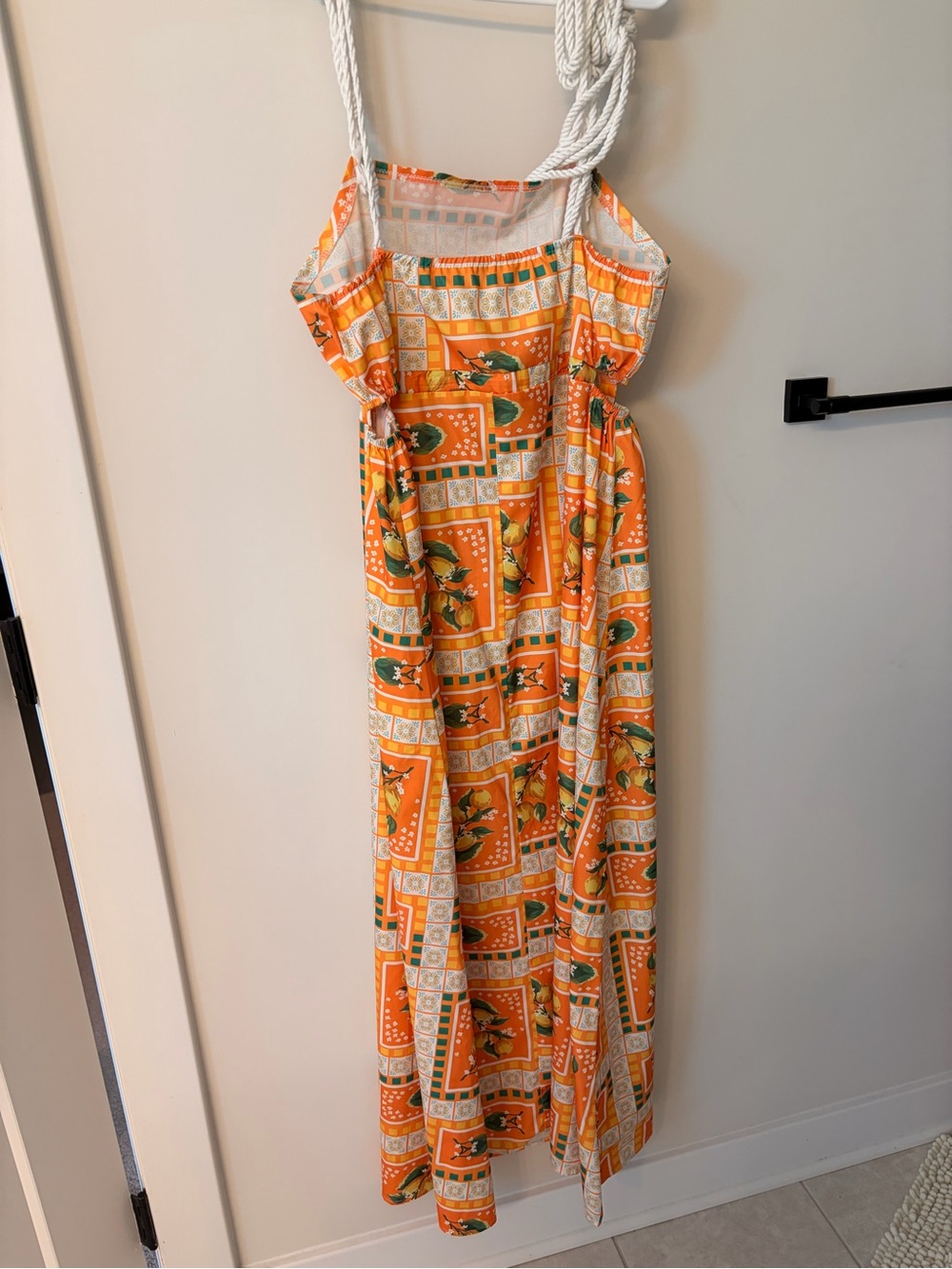 Orange Floral Print Maxi Dress - Picture 5 of 8